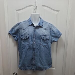 XL Classic Light Blue Denim Button Down Shirt